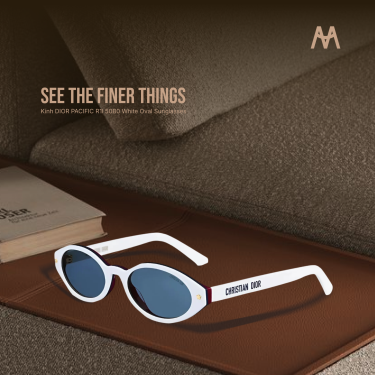 Kính DIOR PACIFIC R1I 50B0 White Oval Sunglasses - Image 1