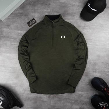 Hàng Chính Hãng Áo Thun Under Armour Tech 1/2 Zip Long Sleeve Dark Green 2021** hang-chinh-hang-ao-thun-under-armour-tech-1-2-zip-long-sleeve-dark-green-2021