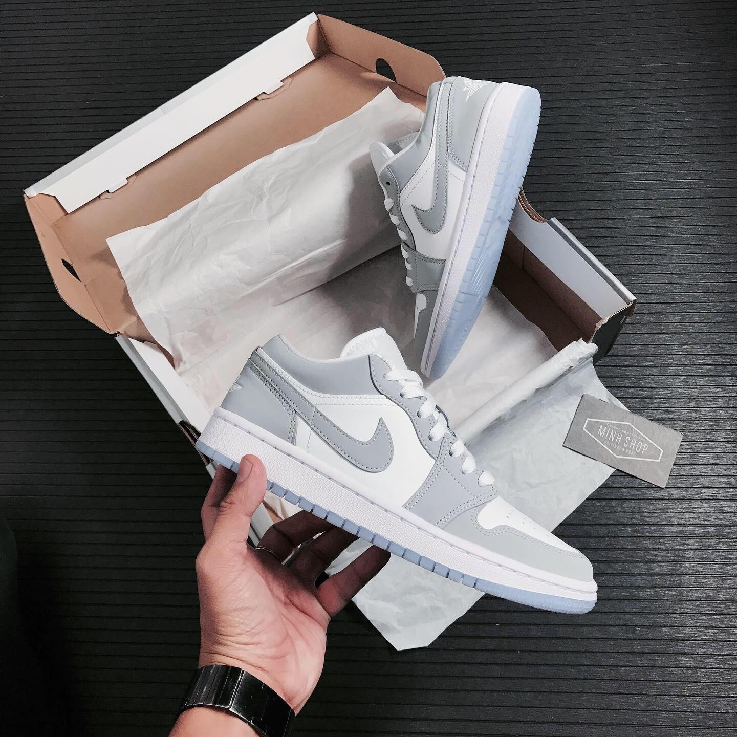 jordan 1 grey white low