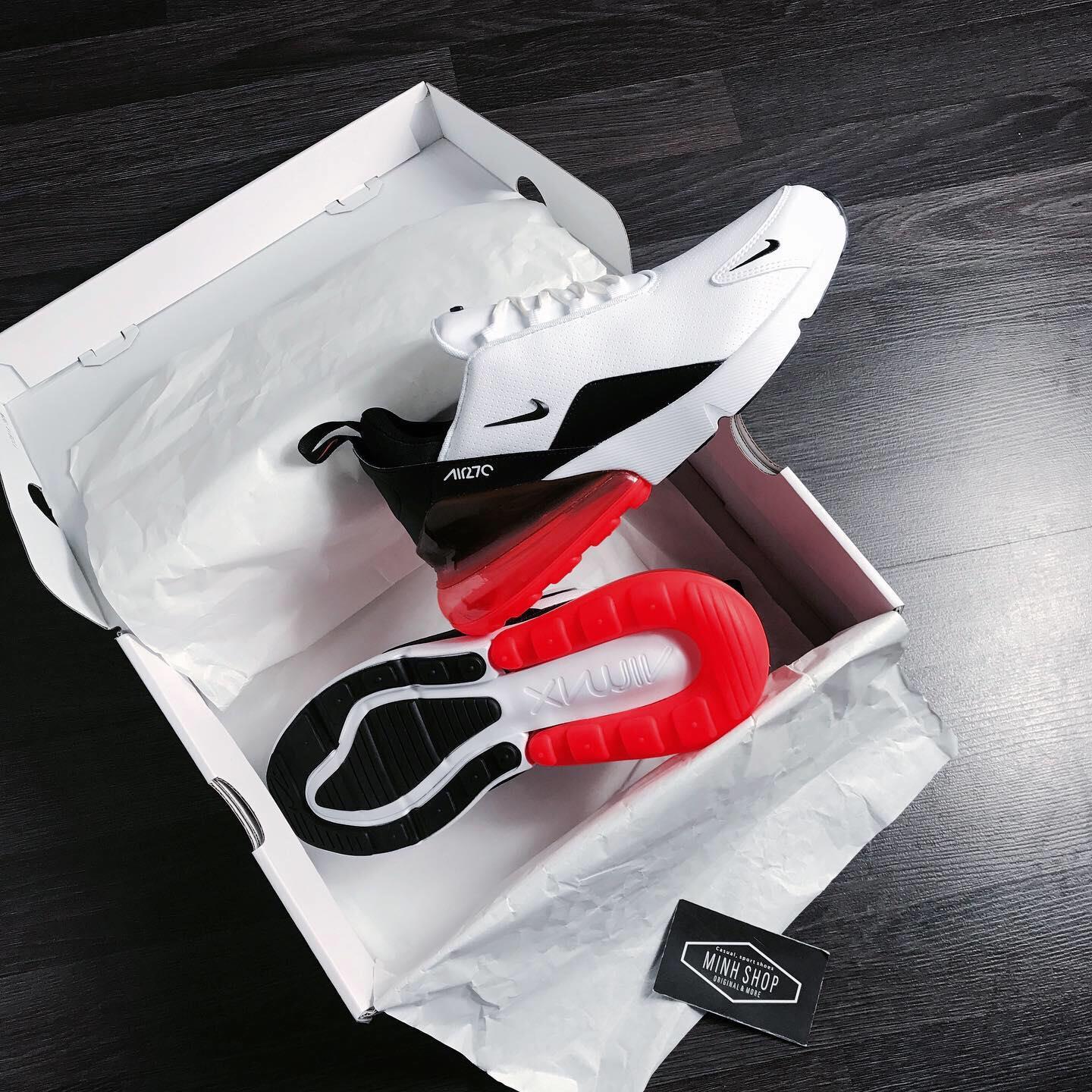 Air max 270 premium leather cheap white/black/red