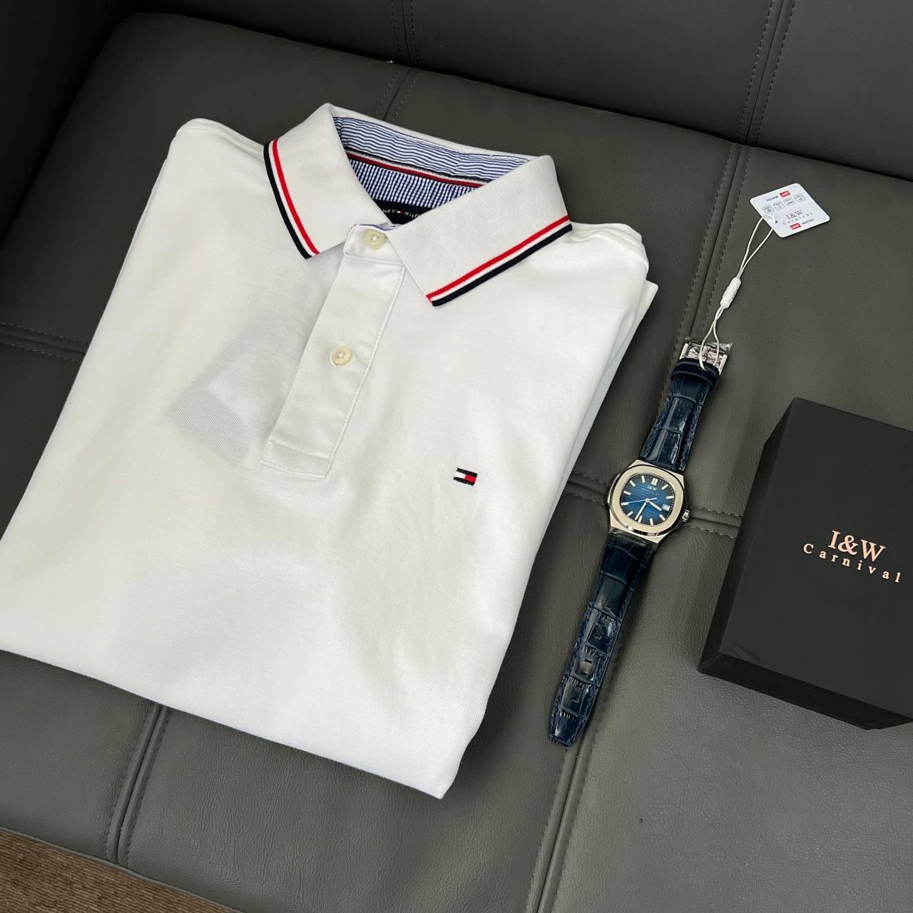 Tommy hilfiger premium pique best sale slim fit