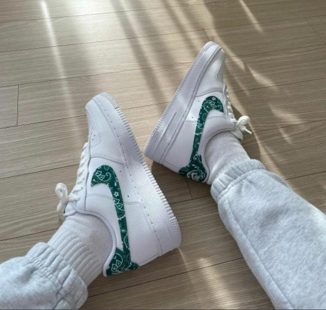 Minhshop.Vn - -700K Giày Nike Air Force 1 Low '07 Essential White Green  Paisley [ Dh4406 102 ]