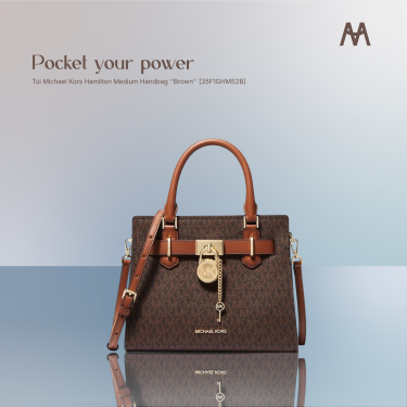 Túi Michael Kors Hamilton Medium Handbag ''Brown'' [35F1GHMS2B] - Image 1