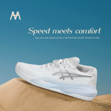 Giày Asics GEL-RESOLUTION X ‘WHITE/PURE SILVER’ [1042A279 100] - Image 1