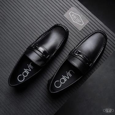 50% OFF Giày Calvin Klein Kaufman Crust Leather Black ** [34F2198-BLK] XXX