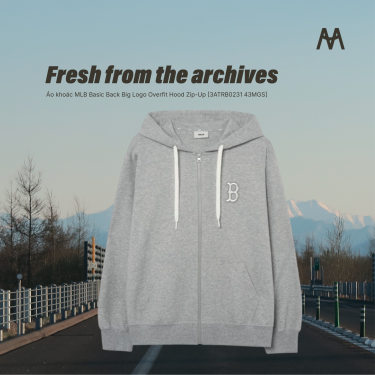 Áo khoác MLB Basic Back Big Logo Overfit Hood Zip-Up [3ATRB0231 43MGS] - Image 1