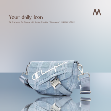 Túi Champion Zip Closure with Buckle Shoulder ''Blue Jeans'' [U5AACPU77M2] - Image 1