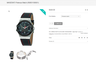 🍀 LUX 🍀 Đồng Hồ Maserati Potenza Black Dial Black Leather Watch ** [R8851108001]