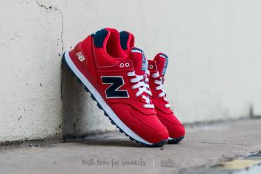 red and blue new balance 574