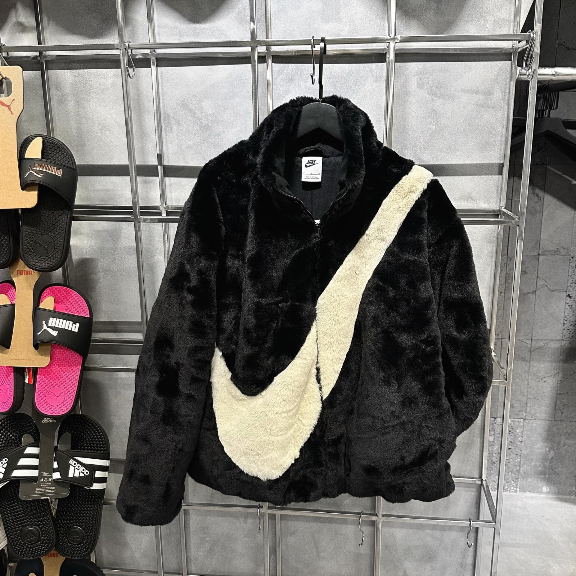 Minhshop.vn - Áo khoác Nike Sportswear Faux Fur Jacket Black