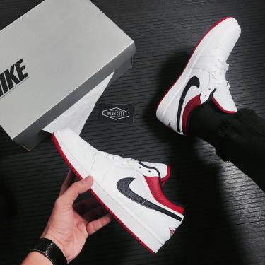 Minhshop Vn Giay Nike Air Jordan 1 Low White University Red Black 118 O