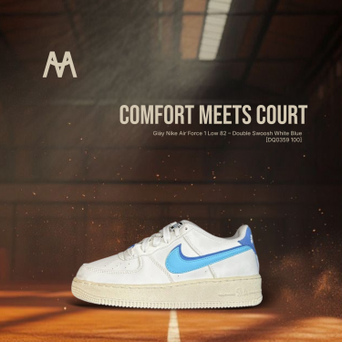 ~Sale Giày Nike Air Force 1 Low 82 – Double Swoosh White Blue [DQ0359 100] - FLAW_ Discount - Image 1