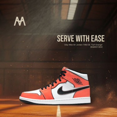Giày Nike Air Jordan 1 Mid SE 'Turf Orange' [BQ6931 802] [O] - Image 1
