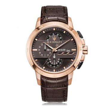 Hàng Chính Hãng Maserati Ingegno Tachymeter Chronograph Brown Dial Watch 2021**