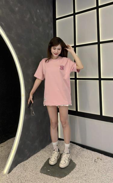 Áo Thun New Era New York Pink text Blue/Pink
