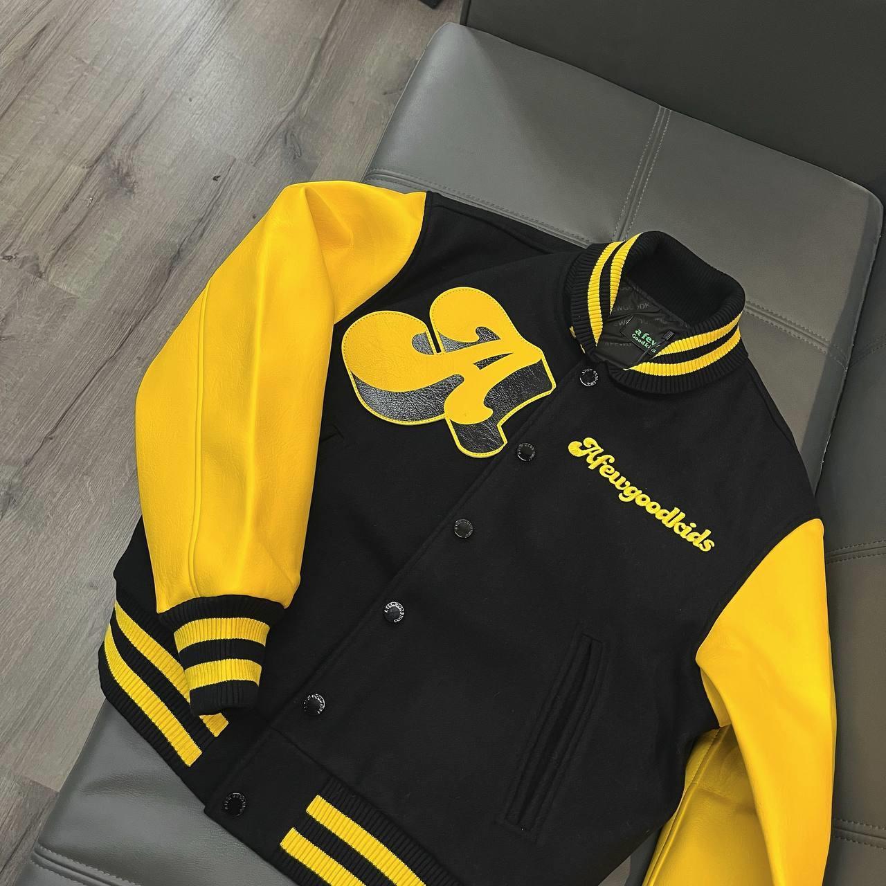 Minhshop.vn - Áo Khoác Varsity Jacket A Few Good Kids Black Yellow