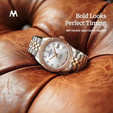 Đồng Hồ I&W Carnival Japan Quartz Sapphire ''Silver/Gold-Brown '' [8131L] - Image 1