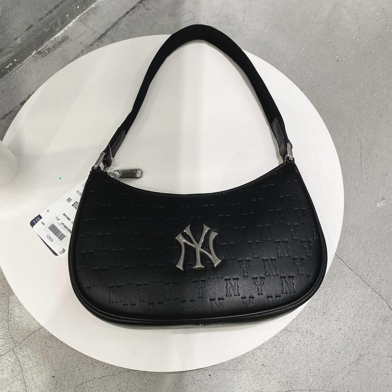 mlb monogram embossed hobo bag