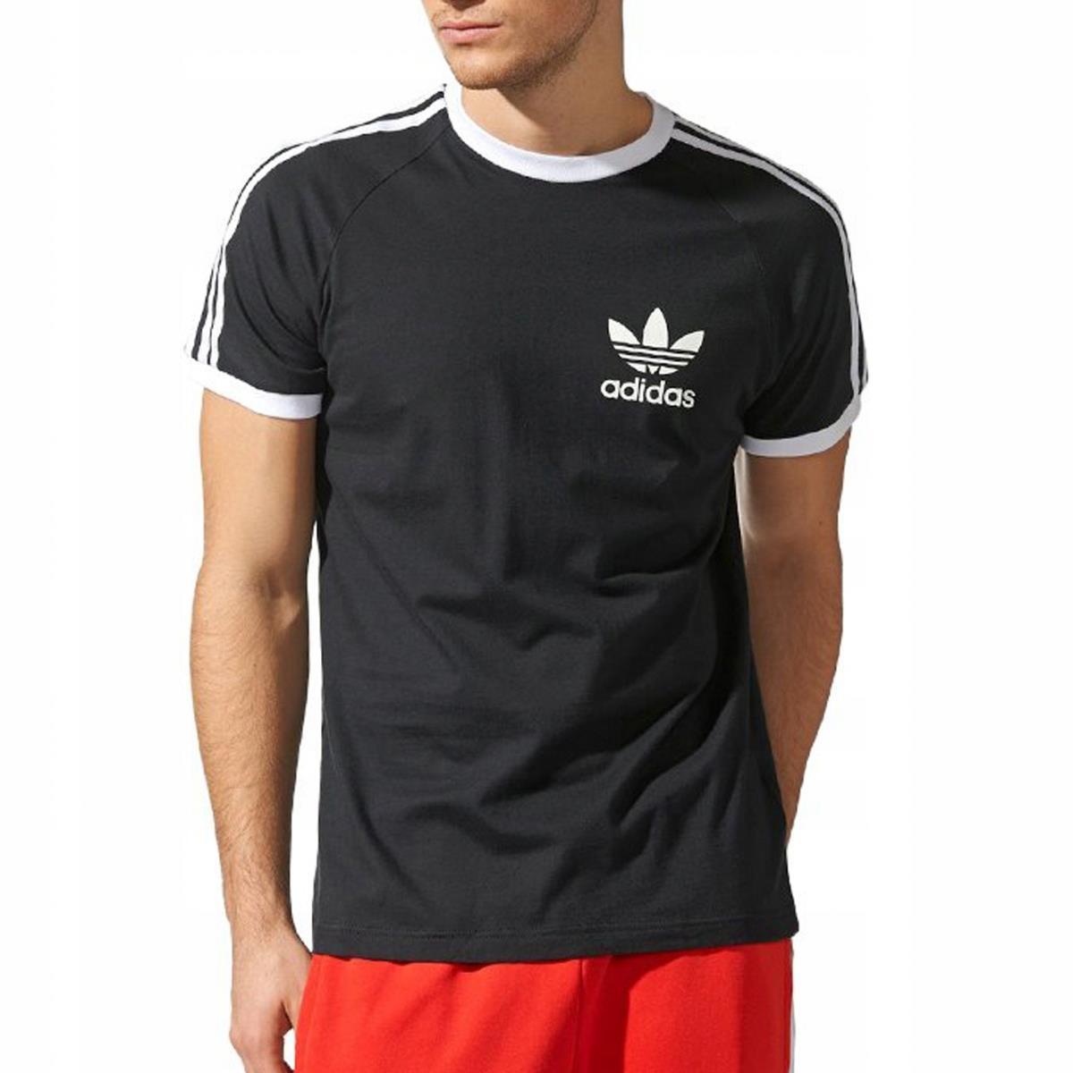 Adidas originals california 3 cheap stripe t shirt black