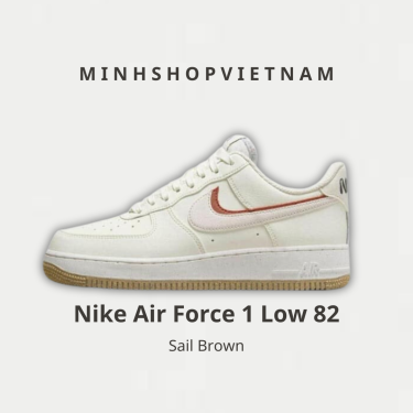 Minhshop.Vn - Giày Nike Air Force 1 Low 82 Sail 'Brown' [Dx6065-101]