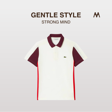 Áo Polo Lacoste Piqué Colorblock Regular Fit '' White/Bordeaux'' [PH1302 51 IGY]