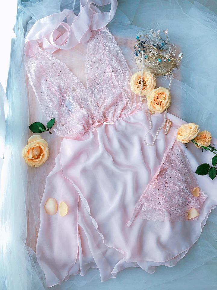 Bộ đồ ngủ dễ thương màu hồng TK385 - Happyshop