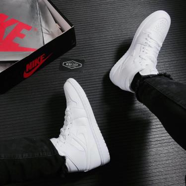 -1XXX K 👈 Giày Nike Jordan 1 Mid Triple White 2.0 [O] ** [554724 130]