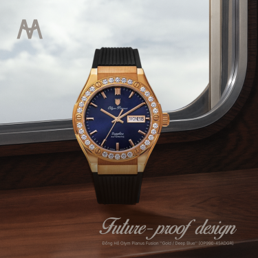 Đồng Hồ Olym Pianus Fusion ''Gold / Deep Blue'' [OP990-45ADGR] - Size 42 - Image 1