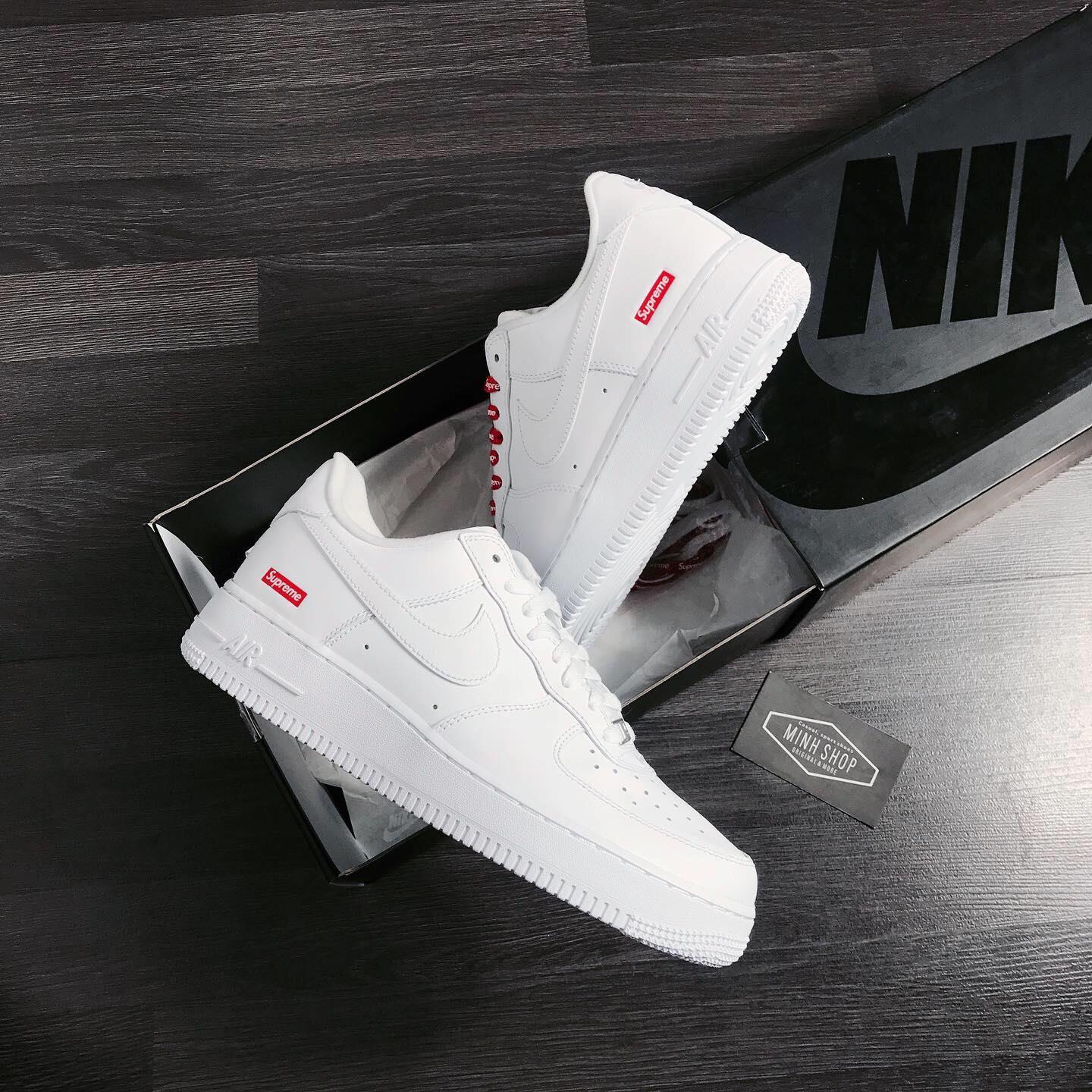 Minhshop.vn - Giày Nike Air Force 1 Low Supreme White [CU9225 100]