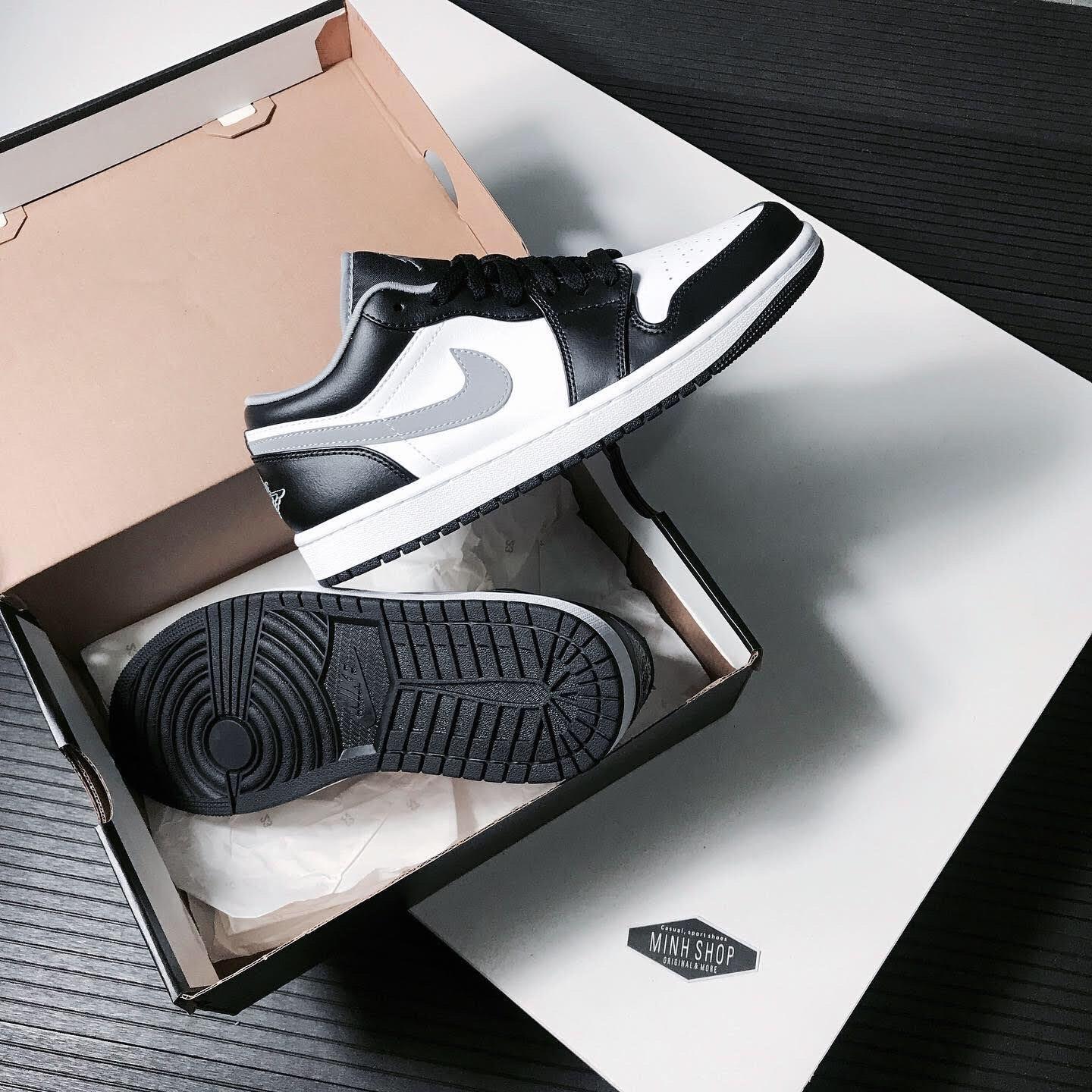 Cheap Sale Air Jordan 1 Low Black/Medium Grey/White Outlet 553558-040