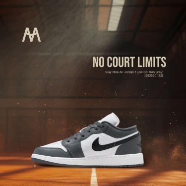 Giày Nike Air Jordan 1 Low GS 'Iron Grey' [553560 152] - Image 1