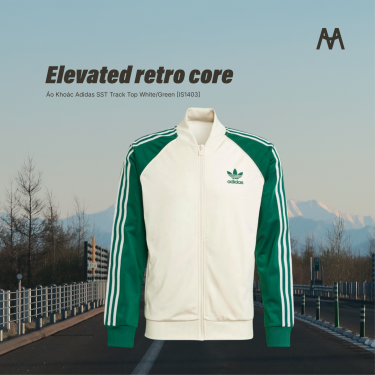 Áo Khoác Adidas SST Track Top White/Green [IS1403] - Image 1