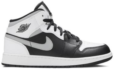Giày Nike Air Jordan 1 Mid White Shadow GS ** [554725 073]