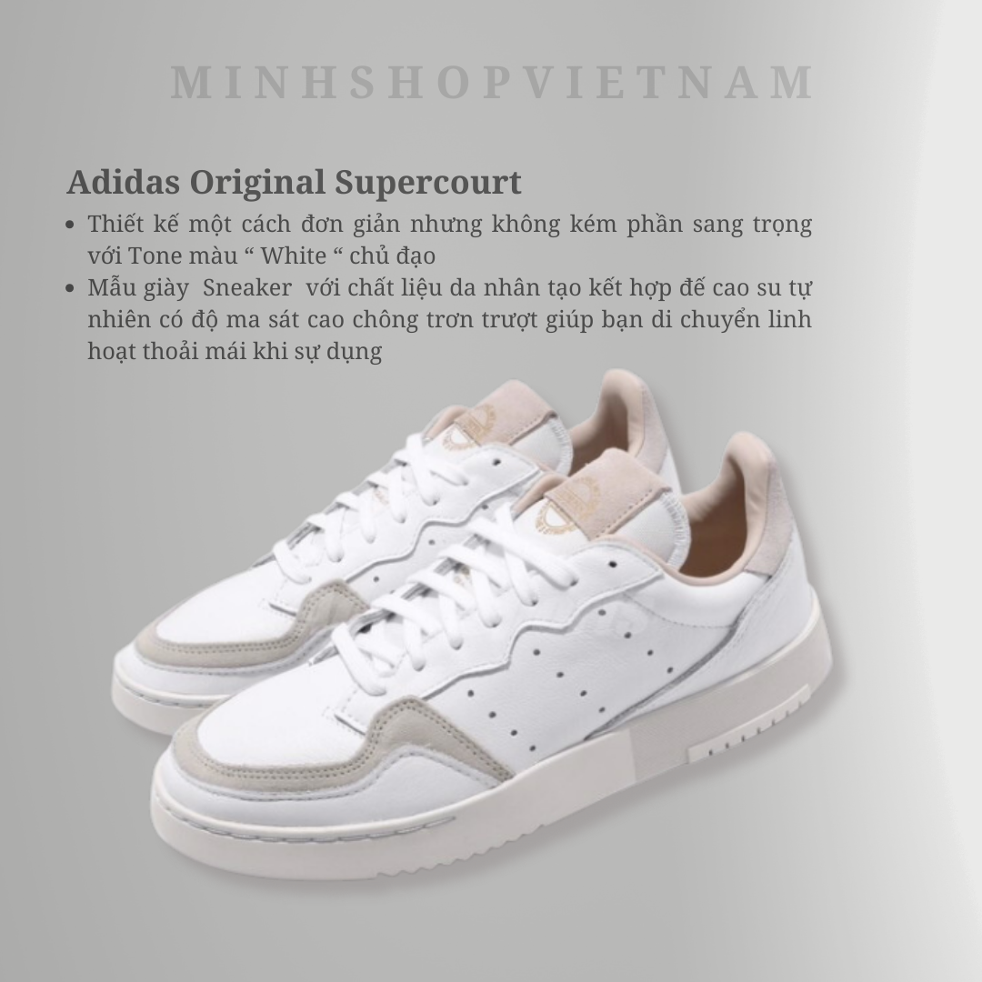 Minhshop.vn - Giày Adidas Original Supercourt 'White/Crystal White