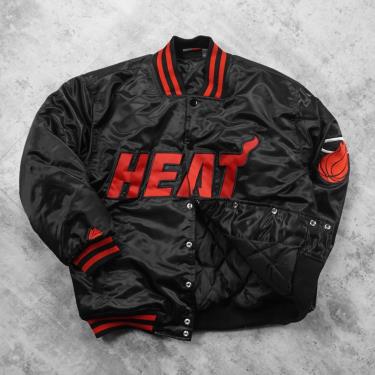 Hàng Chính Hãng Áo Khoác Bomber Jacket NBA Miami Heat Black Red LIMITED 2021**