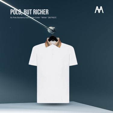 Áo Polo Burberry Icon Stripe Collar ''White'' [8071621] - Image 1