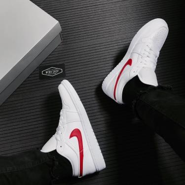 -1XXX K Giày Nike Air Jordan 1 Low White University Red [O] ** [AO9944 161]