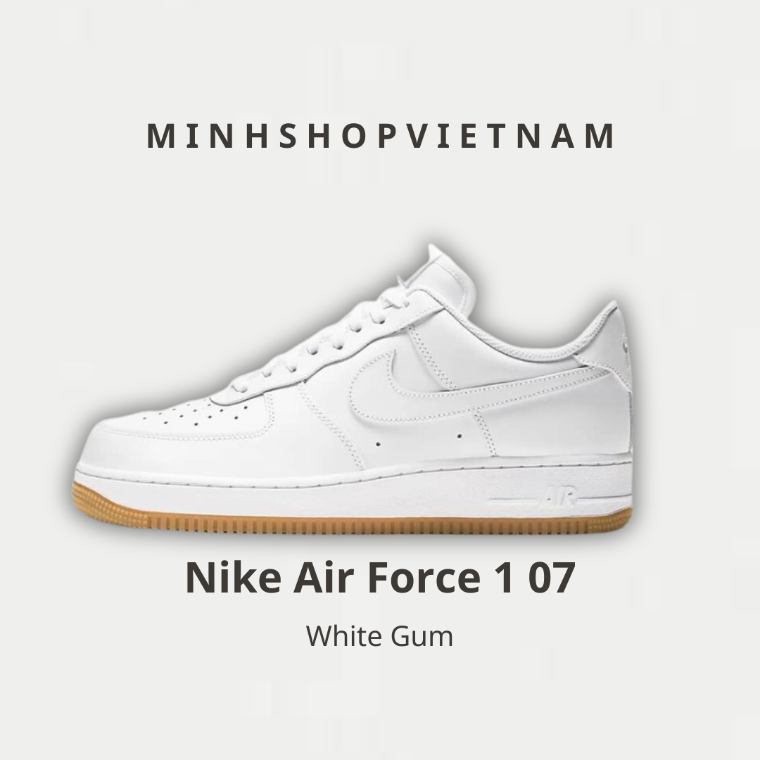 Minhshop.Vn - Giày Nike Air Force 1 07 White Gum -Ss 2023 [Dj2739 100]