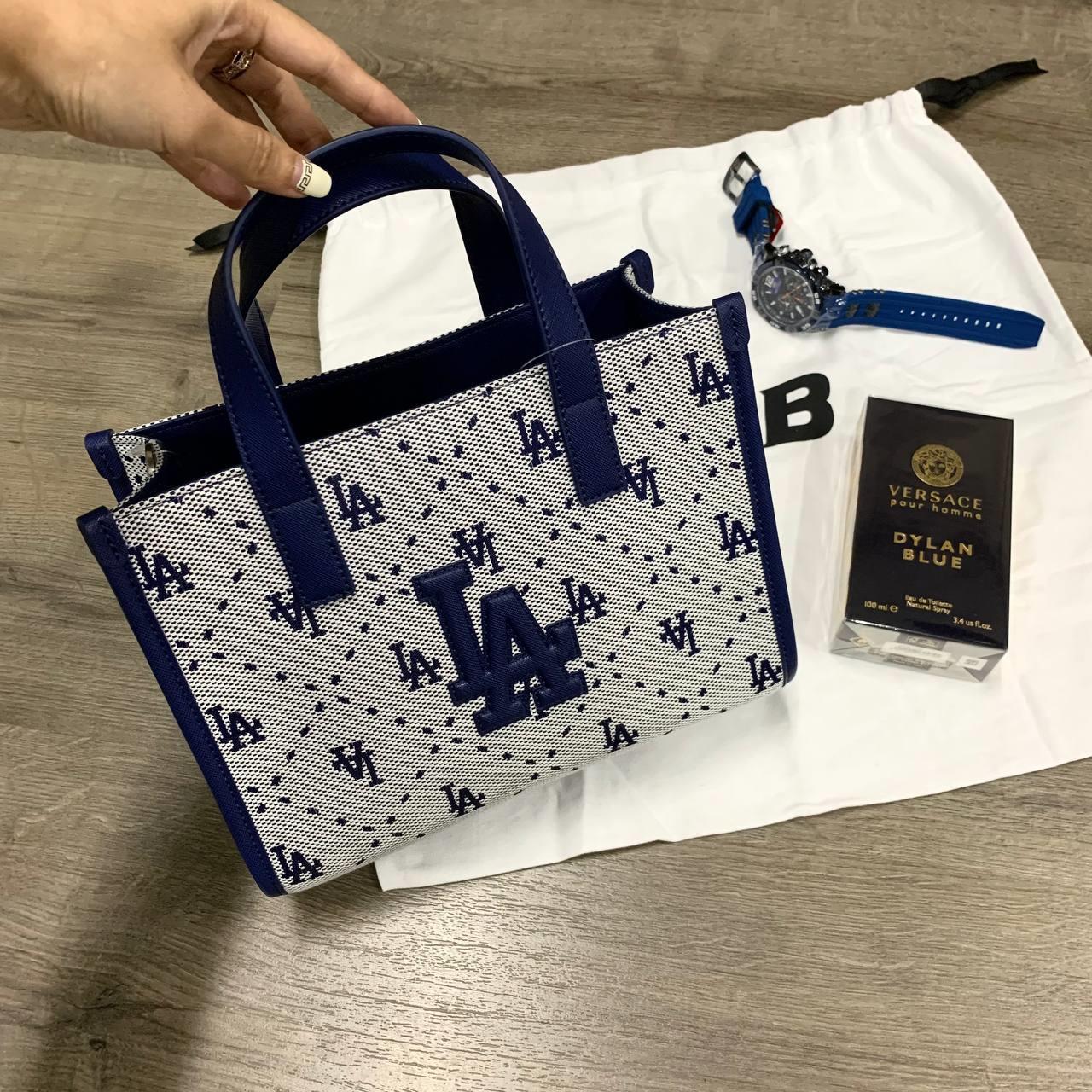 MLB Big Dia Monogram Jacquard Large Tote Bag LA Dodgers Navy, Totes for  Women