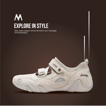 Giày Jeep Outdoor Shoes Women's Low Top Begie [PX241WAS882]