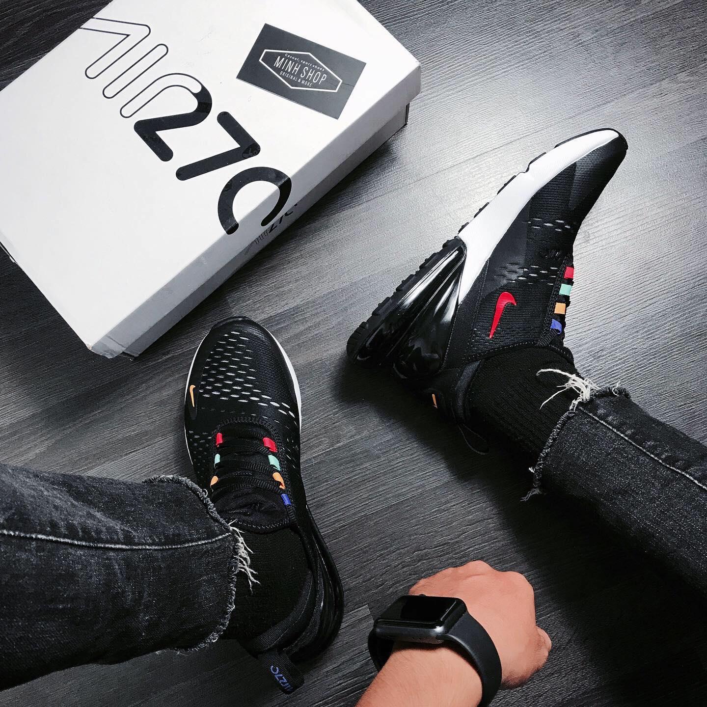 Air max 270 trainer 2024 black / flash crimson