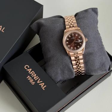 Đồng Hồ I&W Carnival Japan Quartz Sapphire ''Brown Gold/Brown dial'' [8131L2] - Image 1