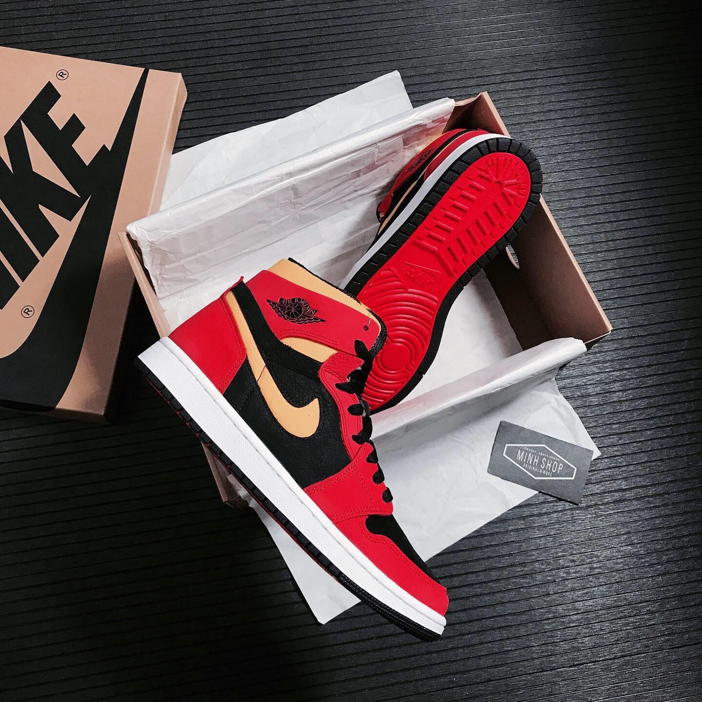 OnlinenevadaShops - Nike mens air jordan retro i 1 high zoom cmft chile red  black ct0978-006 - 160 - Bred