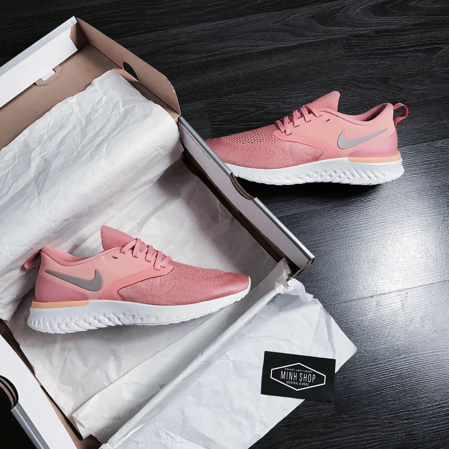 Minhshop.vn - GiÃ y Nike Odyssey React Flyknit 2 Light Orange/ White [AH1016 602]