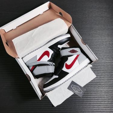 Giày Nike Jordan 1 Hi Flyease Black Particle Grey Gym Red V ** [CQ3835 002]
