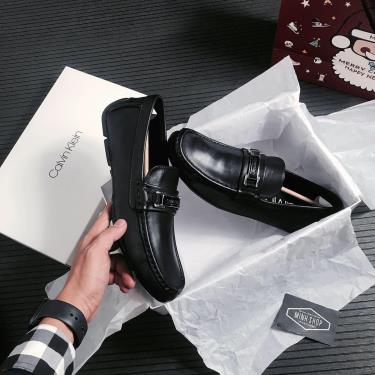 50% OFF Giày Calvin Klein Kaufman Crust Leather Black ** [34F2198-BLK] XXX