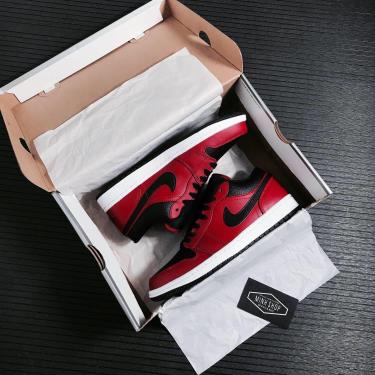 40%  Giày Nike Air Jordan 1 Low Black/Red ** [553558 605]