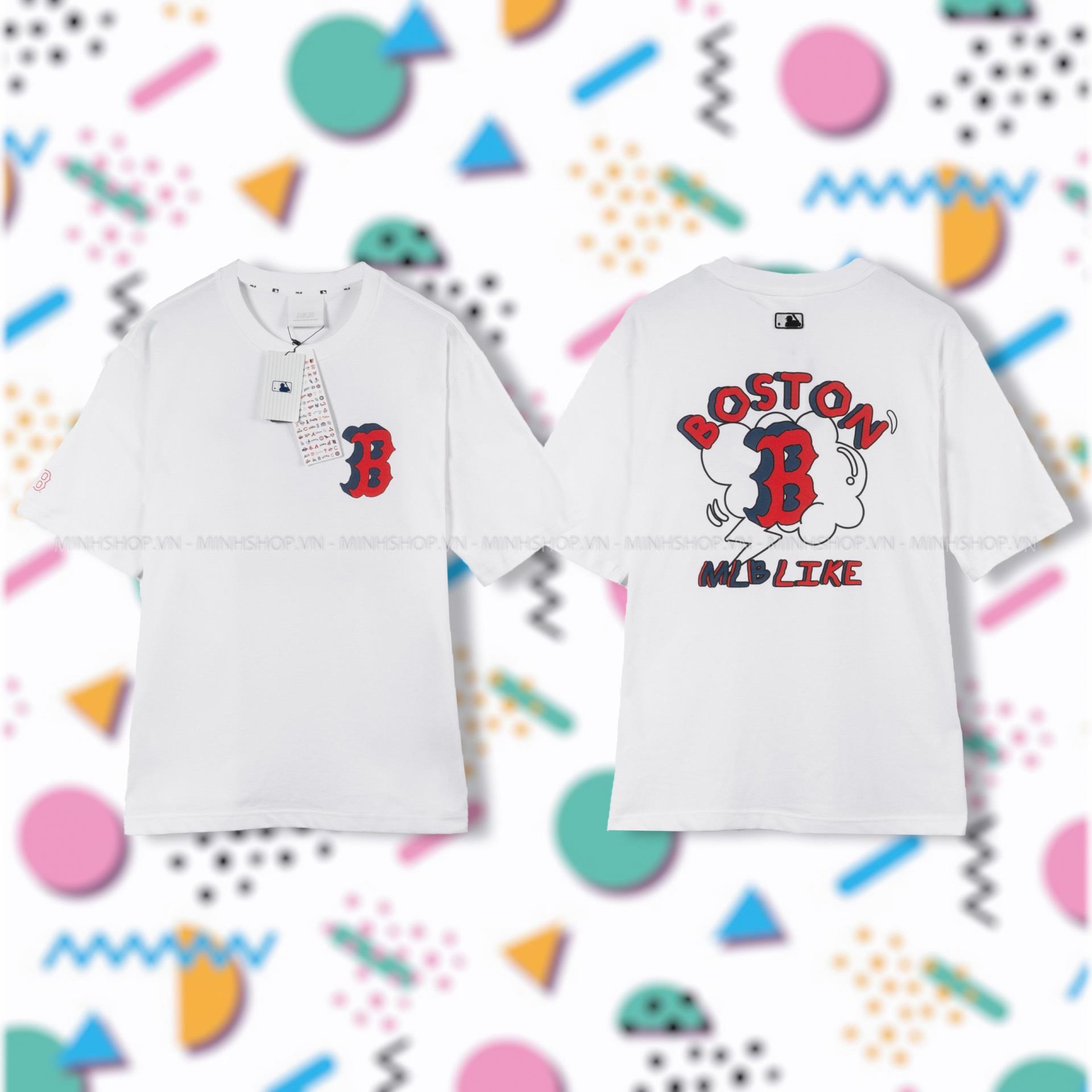 Áo Sweater MLB Monogram Logo Overfit Boston Red Sox Sweatshirt   thesunshine