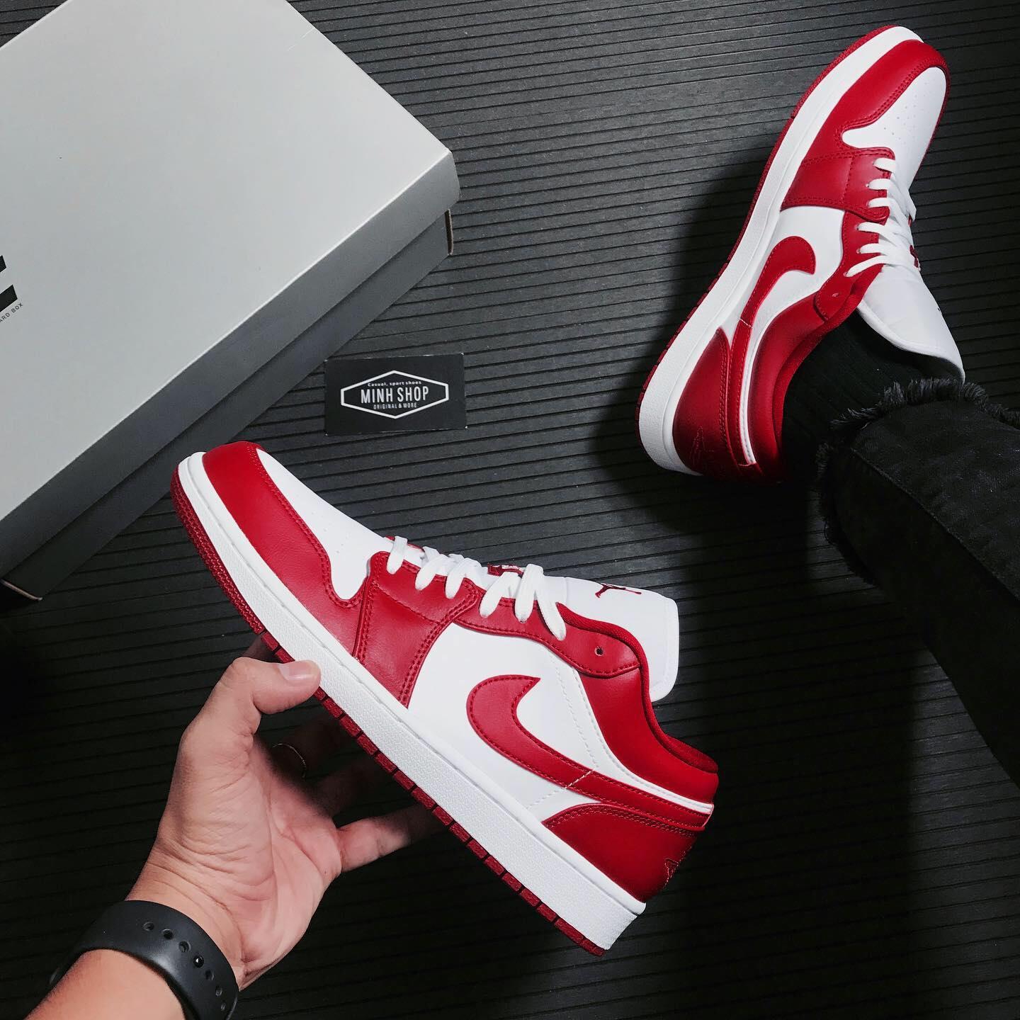 Minhshop.vn - -1XXXK SALE OFF Giày Nike Jordan 1 Low Gym Red White