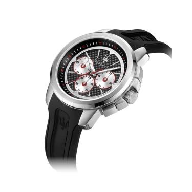 Đồng Hồ Maserati Sfida Chronograph Black/Silver Silicone Watch ** [R8851123001]